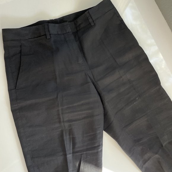 Theory Black Linen Pants - Picture 1 of 9